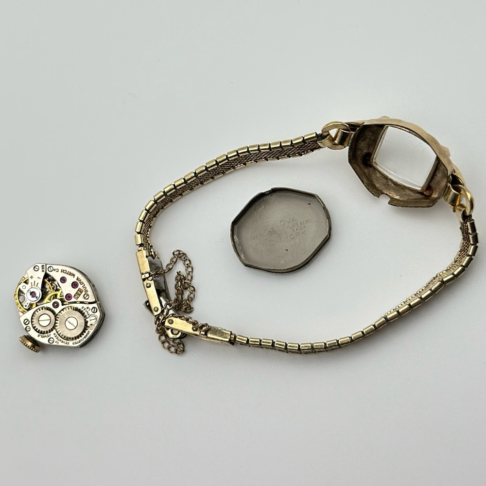 Vintage Bulova Womens Watch Gold 10k RGP Swiss L6 Wind Up Watch 1950s Antique - Picture 9 of 15